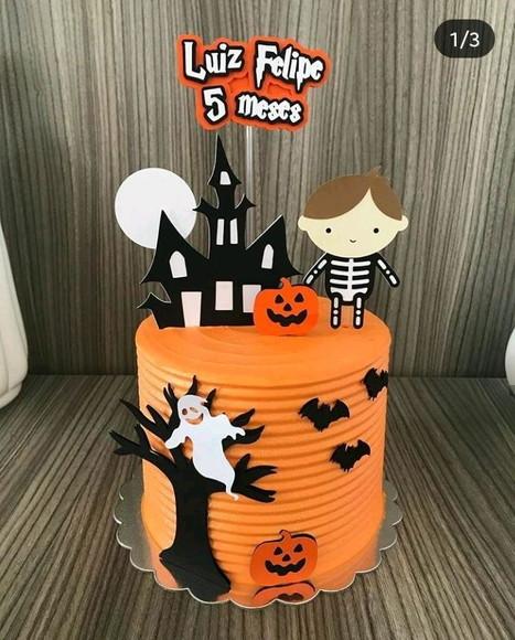 Topo de Bolo Halloween Menino