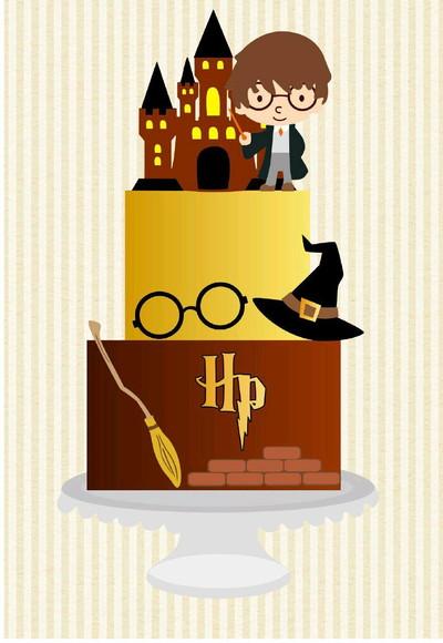 Topo de Bolo Harry Potter 3