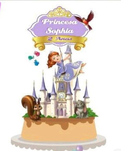 Topo de Bolo Pricesa Sofia Castelo