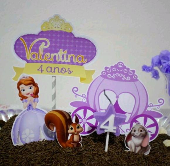 Topo de Bolo Pricesa Sofia Carruagem