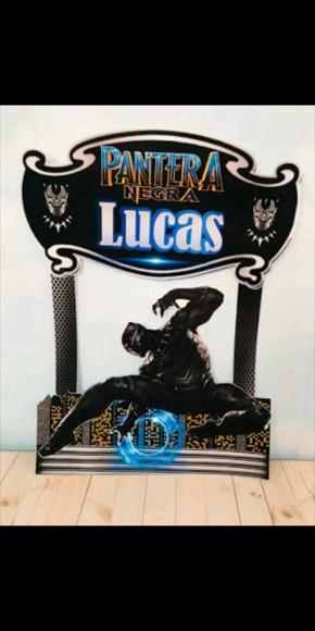 Topo de Bolo Pantera Negra