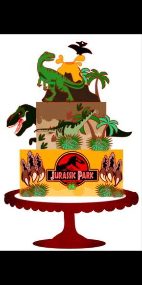 Topo de Bolo Jurassic Park 2