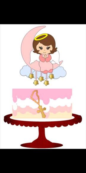 Topo de Bolo Batizado Menina