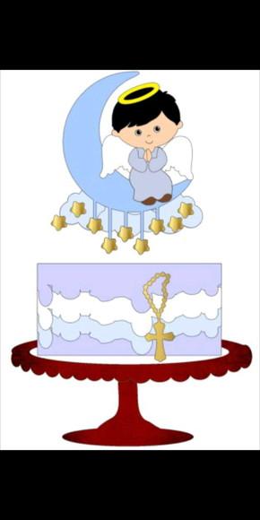 Topo de Bolo Batismo Menino