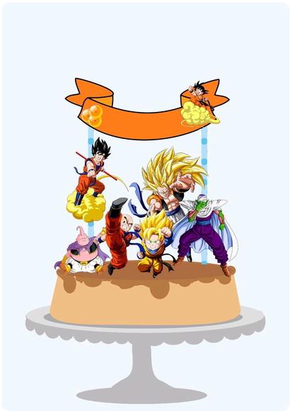 Topo de Bolo Dragon Ball Bora