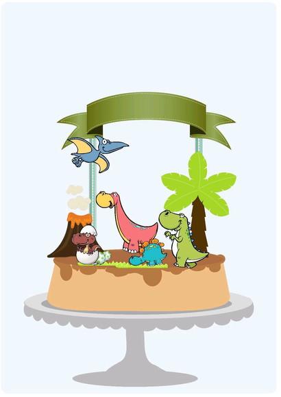 Topo de Bolo Dinossauros
