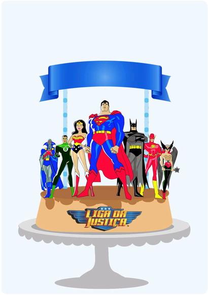 Topo de Bolo Liga da Justiça