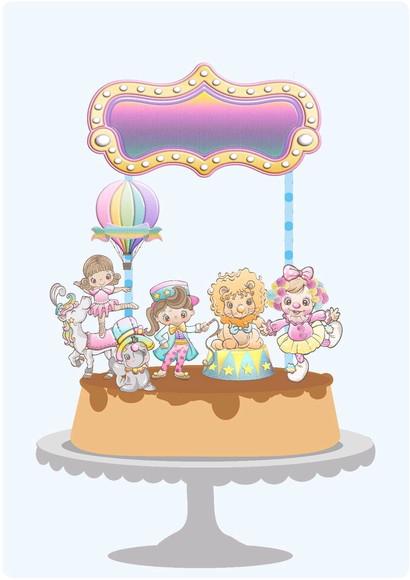 Topo de Bolo Circo Candy