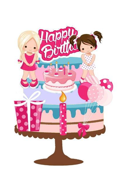 Topo de Bolo Happy Birthday
