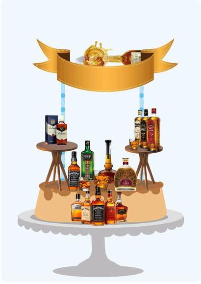 Topo de Bolo Whisky