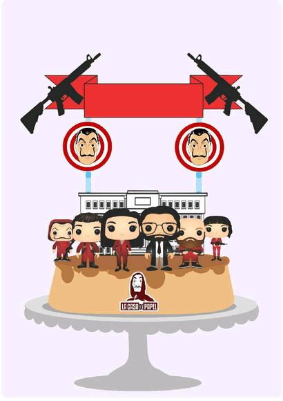 Topo de Bolo La Casa de Papel 2