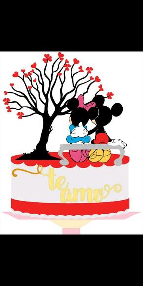 Topo de Bolo Mickey e Minnie Sentados