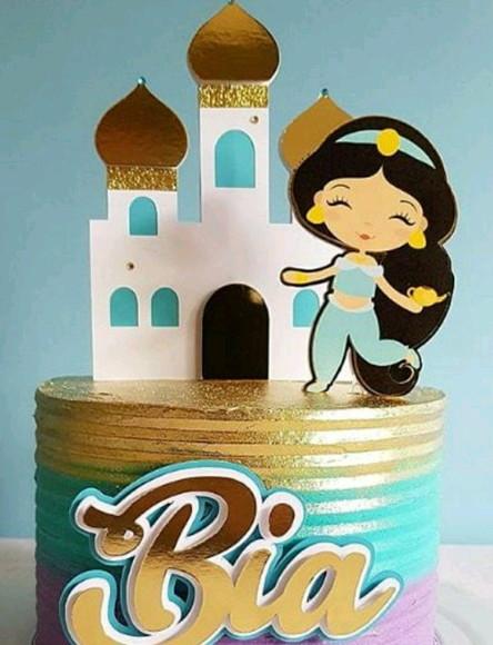 Topo de Bolo Princesa Jasmine Cute