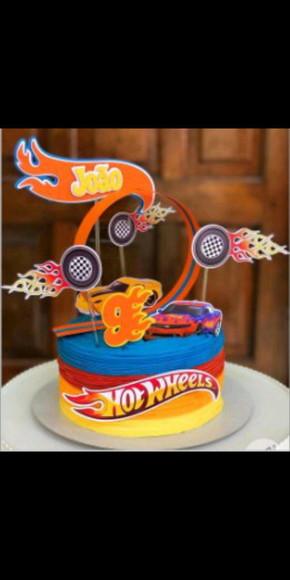 Topo de Bolo Hot Wheels