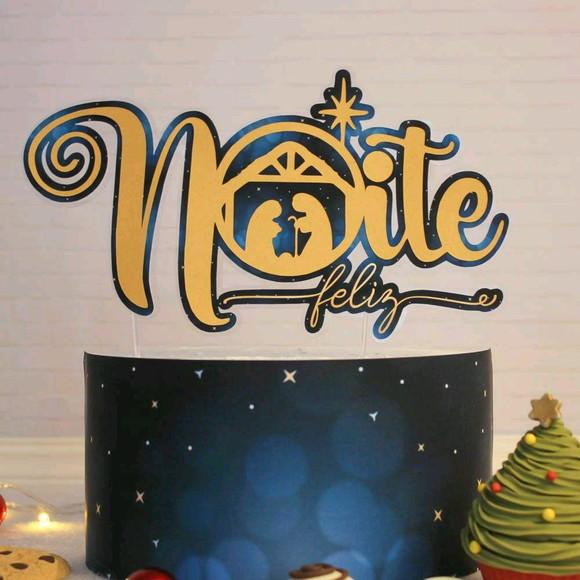 Topo de Bolo Noite Feliz