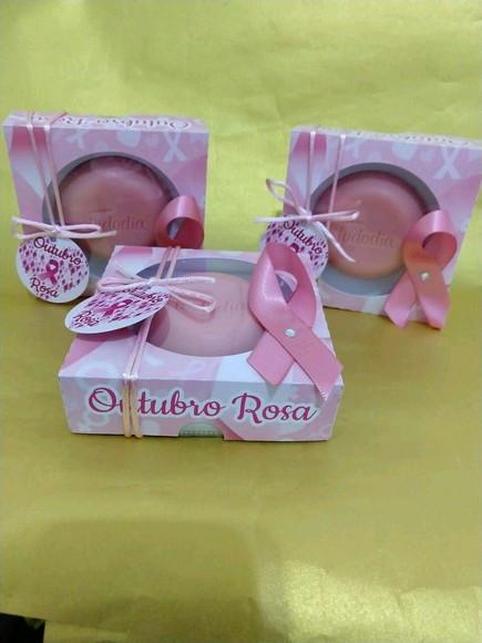 Caixa Porta Sabonete Outubro Rosa