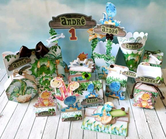 Kit Festa Dino Baby Aquarelado