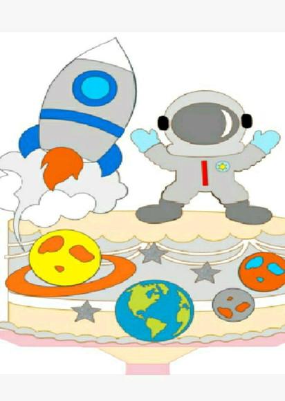 Topo de Bolo Astronauta(camadas)
