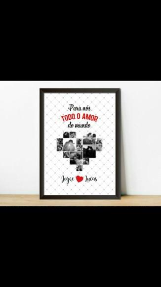 Quadro Fotos Forma Coração Dia dos Namorados