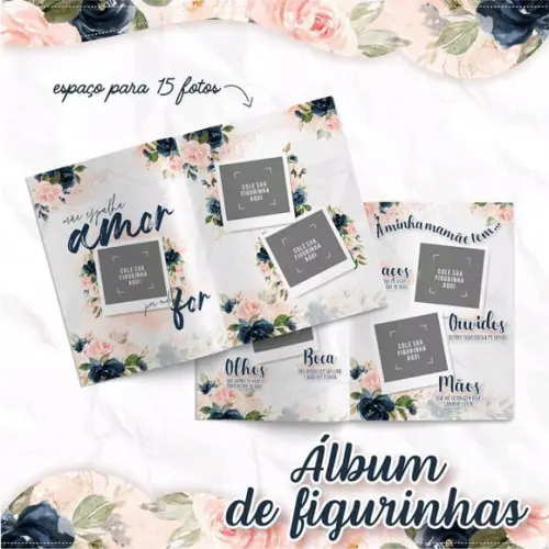 Álbum de Figurinhas Floral