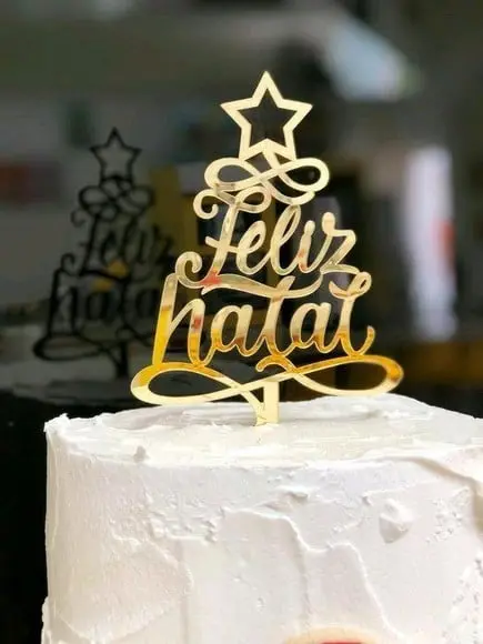 Topo Árvore Feliz Natal Dourado