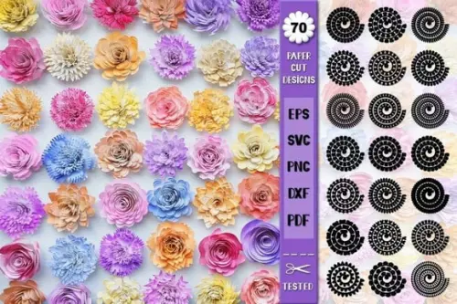 Kit 70 Flores de Enrolar