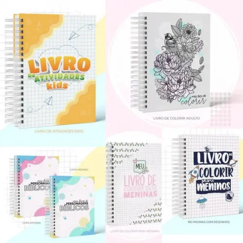 Kit 5 Cadernos Adulto/infantil