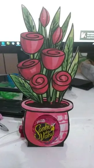 Vaso de Flores Porta Bombom Mãe