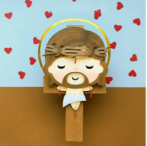 Topo Cristo na Cruz Cute
