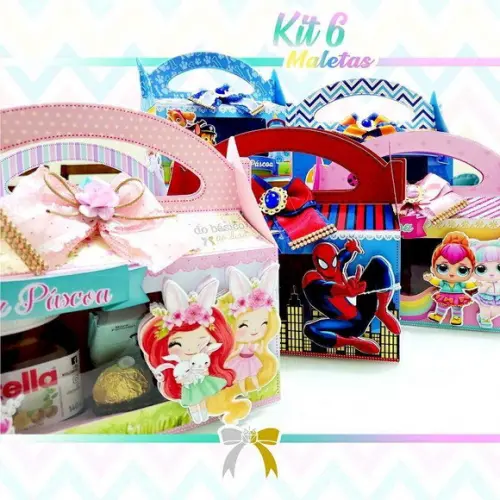 Kit 6 Maletas de Páscoa