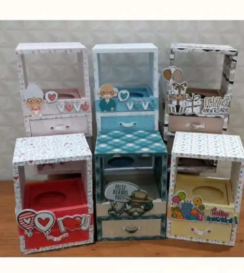 Kit 6 Porta Caneca com Gaveta