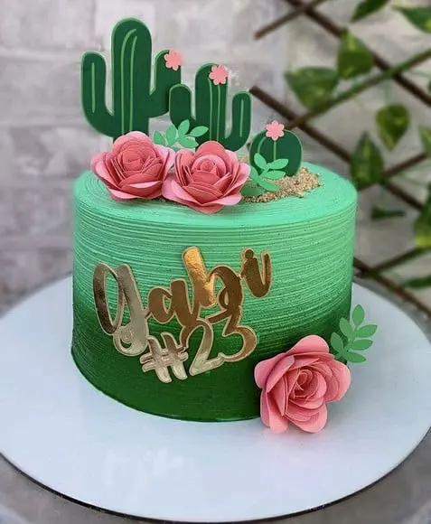 Topo de Bolo Cactus