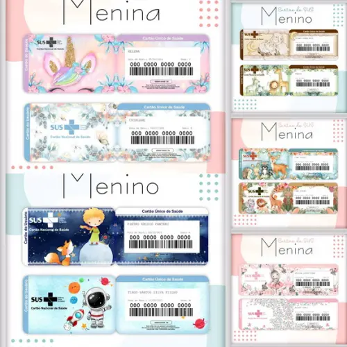 Kit 19 Carteirinhas do Sus Cute (em Png)