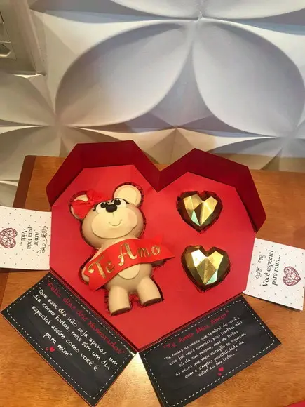 (4)cx Coração Urso de Chocolate