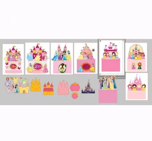 Kit 8 Topos de Bolo Princesas