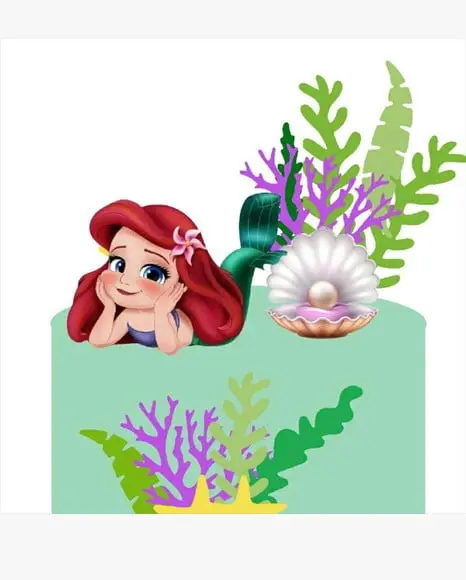 Topo Sereia Ariel Cute 1710