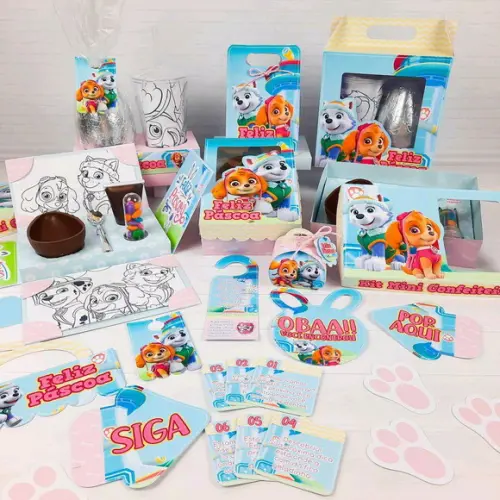 Kit Páscoa Patrulha Canina Rosa