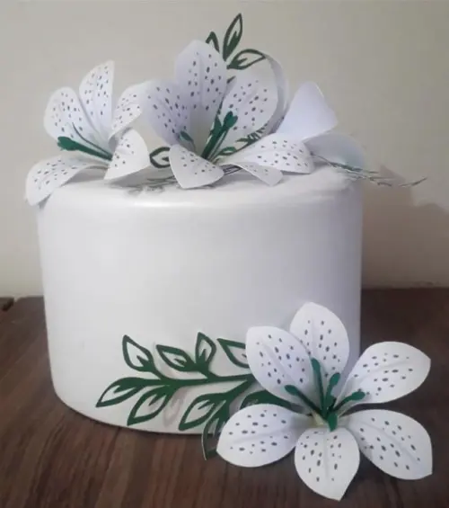 Topo de Bolo Lírios Flores