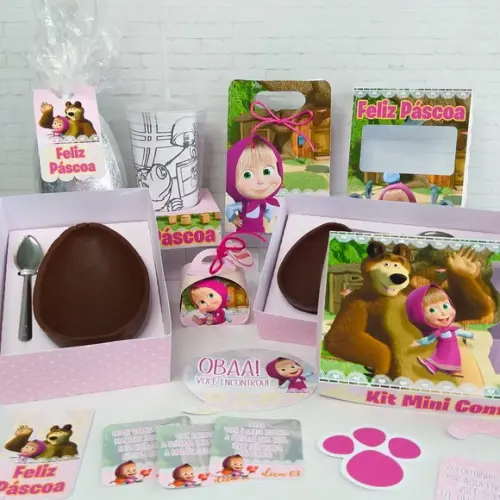Kit Páscoa Marsha e o Urso