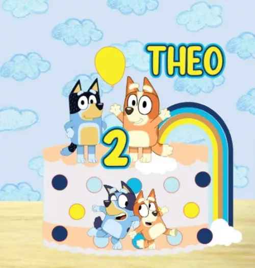 Topo de Bolo Bluey