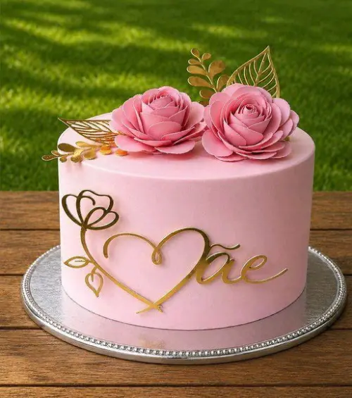 Topo de Bolo Mãe com Rosas 2026