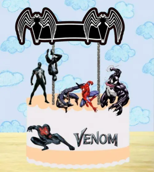 Topo de Bolo Homem Aranha Venom