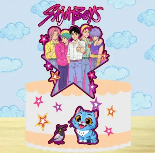 Topo de Bolo Saja Boys K-pop