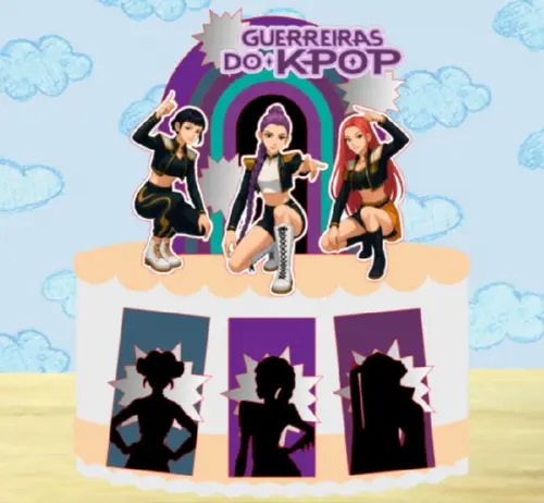 Topo de Bolo Guerreiras do K-pop 4