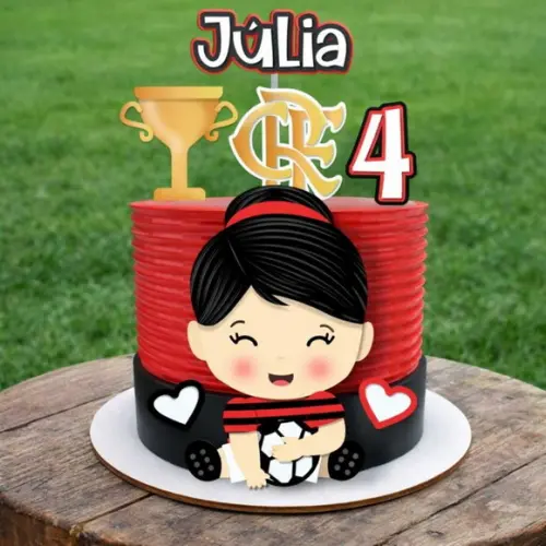 Topper Flamengo Menina Cute