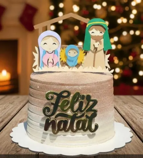 Topo Presépio em Camadas Feliz Natal