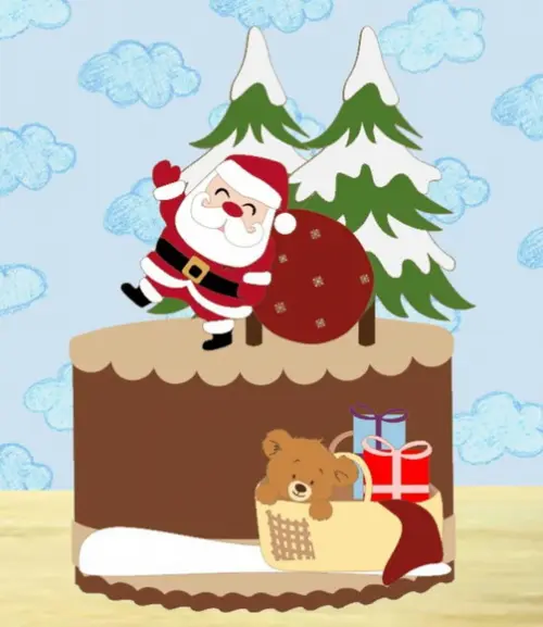 Topo Papai Noel com Saco de Presentes