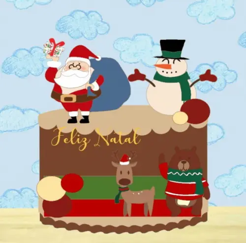 Topo Papai Noel e Rena Urso Boneco Neve