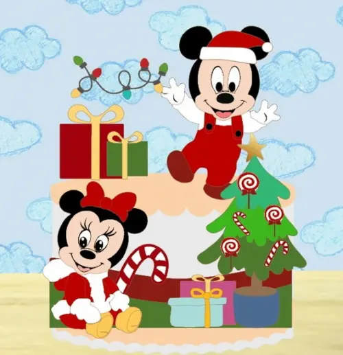 Topinho de Natal com Mickey e Minnie