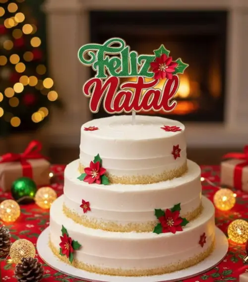 Topo 15 Feliz Natal com Flor 2025